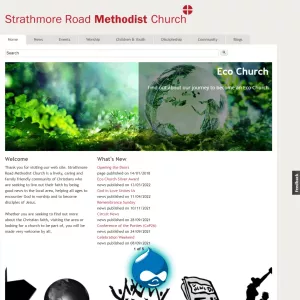 Screenshot of homepage for Strathmore Road Methodist Church